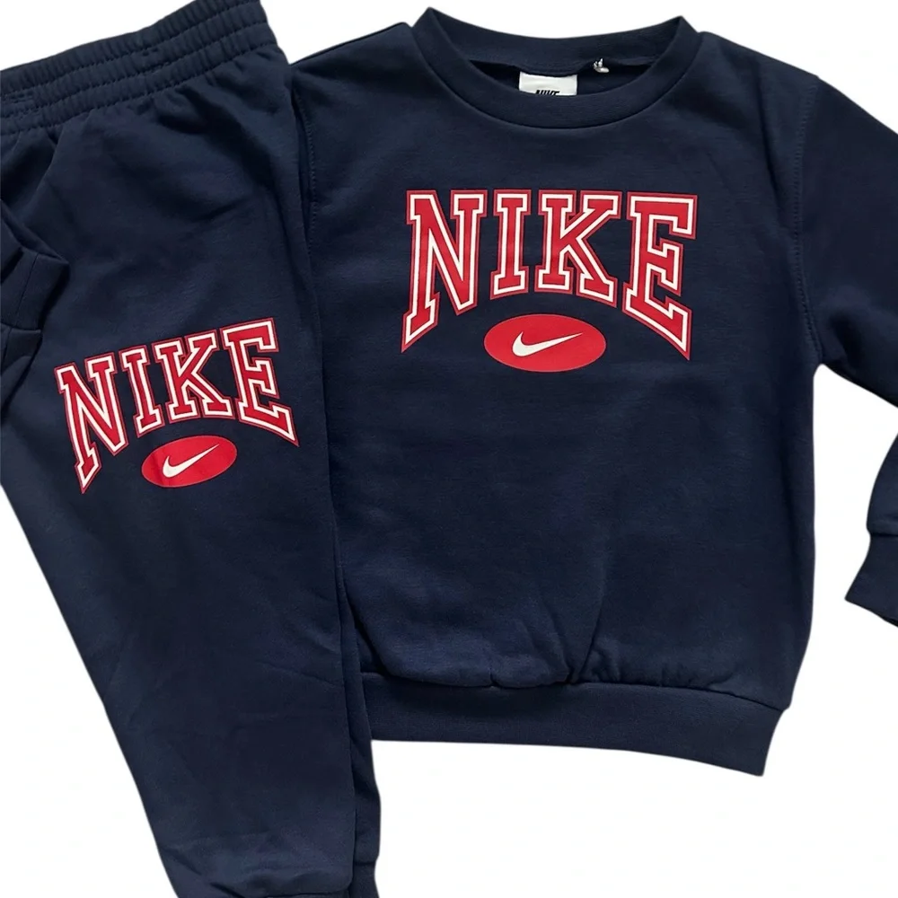 New Nike Crewneck Sweatshirt And Joggers Blue Boys Size 4T - Picture 4 of 4
